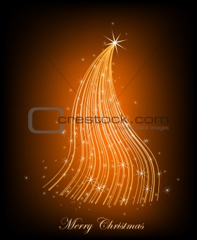 Christmas gold tree with stars