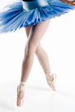 legs on pointe with blue tutu