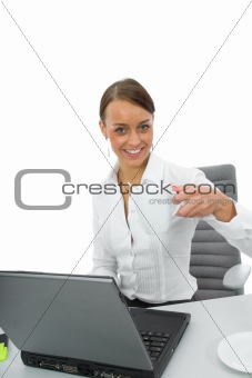 business woman and laptop
