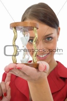 Woman and  hourglass