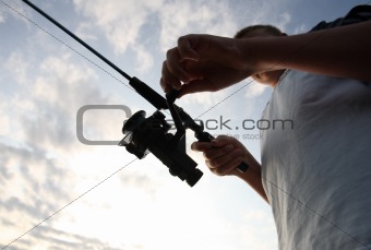  Boy Fishing at Sunrise 