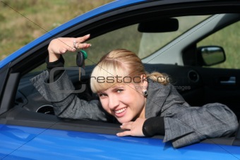Woman and a car
