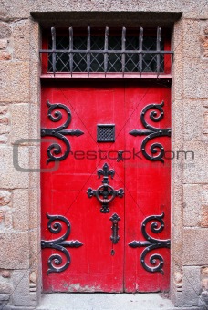 Red medieval door