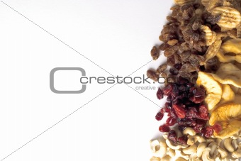 Dried fruits and cashew nuts frame