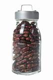 Glass jar of red beans