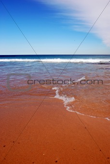 Sandy beach and ocean view