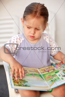 Cute child reading