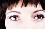 Close-up of brunette girl's eyes