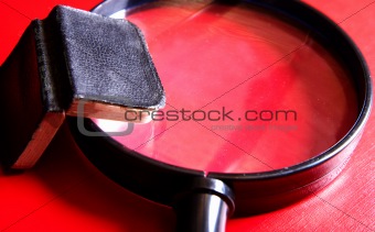 Book on a magnifying glass