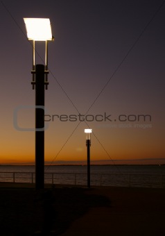 lights at sunset