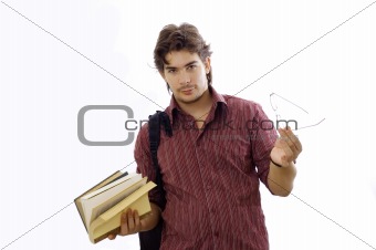 Male student isolated