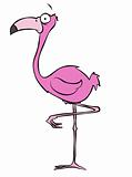 Cartoon Pink Flamingo