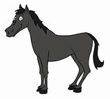 Black Cartoon Horse