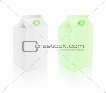 green and white milk pack  set