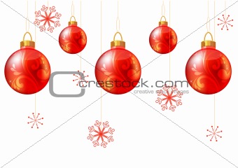Seamless christmas background with red balls