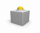 yellow ball on cube