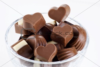 Glass bowl of chocolates 