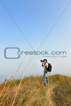 Photographer taking photo outdoor
