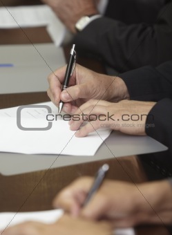 signature contract signing business office