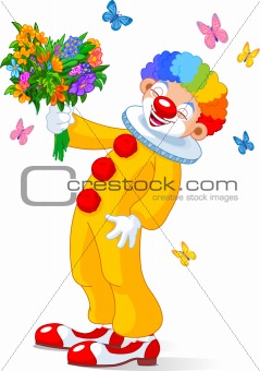 Image 3302048: Cute Clown with flowers from Crestock Stock Photos