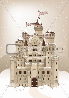 Magic winter Castle invitation card