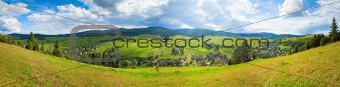 Summer mountain country panorama. 