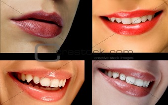 Sexy lips and smile collage