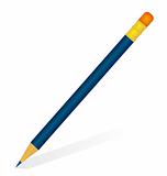Blue pencil with eraser
