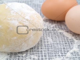 Piece of the test near eggs
