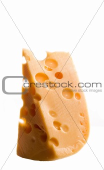 yellow cheese isolated on white