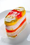 fruit jelly cake on a plate
