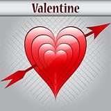 Valentine love hearts and arrow