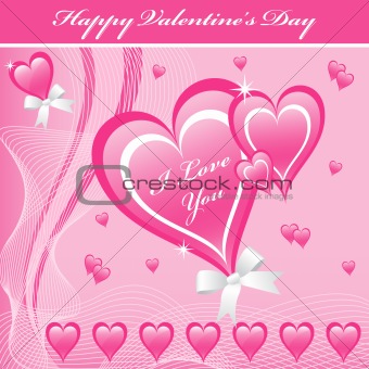 Valentine love hearts pink