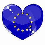 Vector heart with Europe flag texture