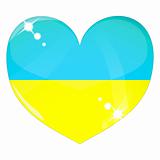 Vector heart with Ukraine flag texture