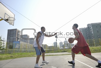streetball  game at early morning