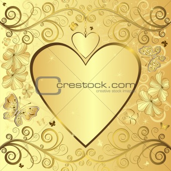 Valentine elegant golden background