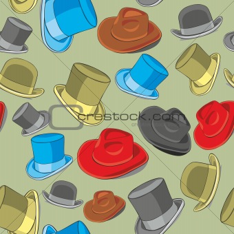 seamless pattern isolated hats