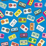 seamless pattern audio cassettes