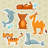 Cartoon animal stickers 