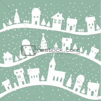 Winter village christmas background