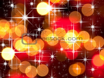 Bright star and red tone bokeh
