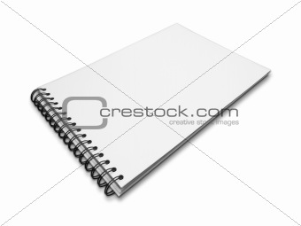 white paper notebook on white