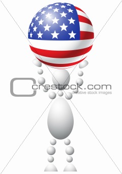 Man with ball as US flag