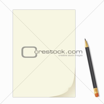 curled peel notepad with crayon