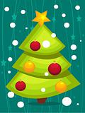 Cartoon Christmas tree card