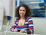 woman working in call center