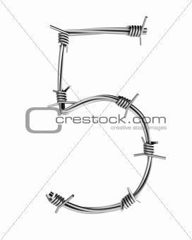 Barbed wire alphabet, 5