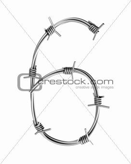 Barbed wire alphabet, 6