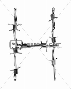 Barbed wire alphabet, H